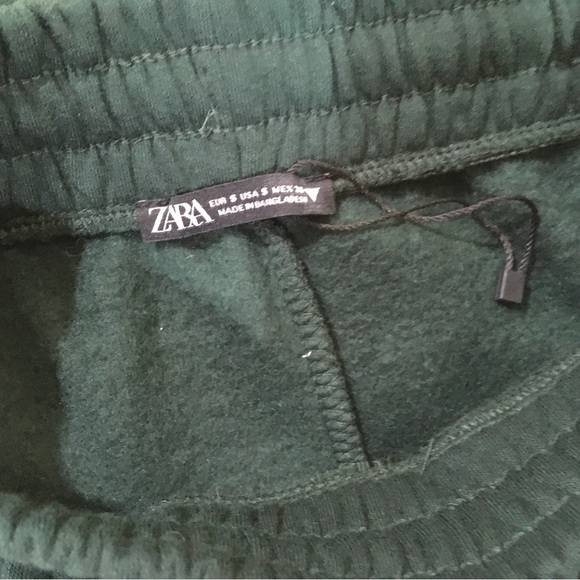 Zara Plush Midi Skirt Green Drawstring Pockets Women’s Size S New 1660/820 - Picture 8 of 11